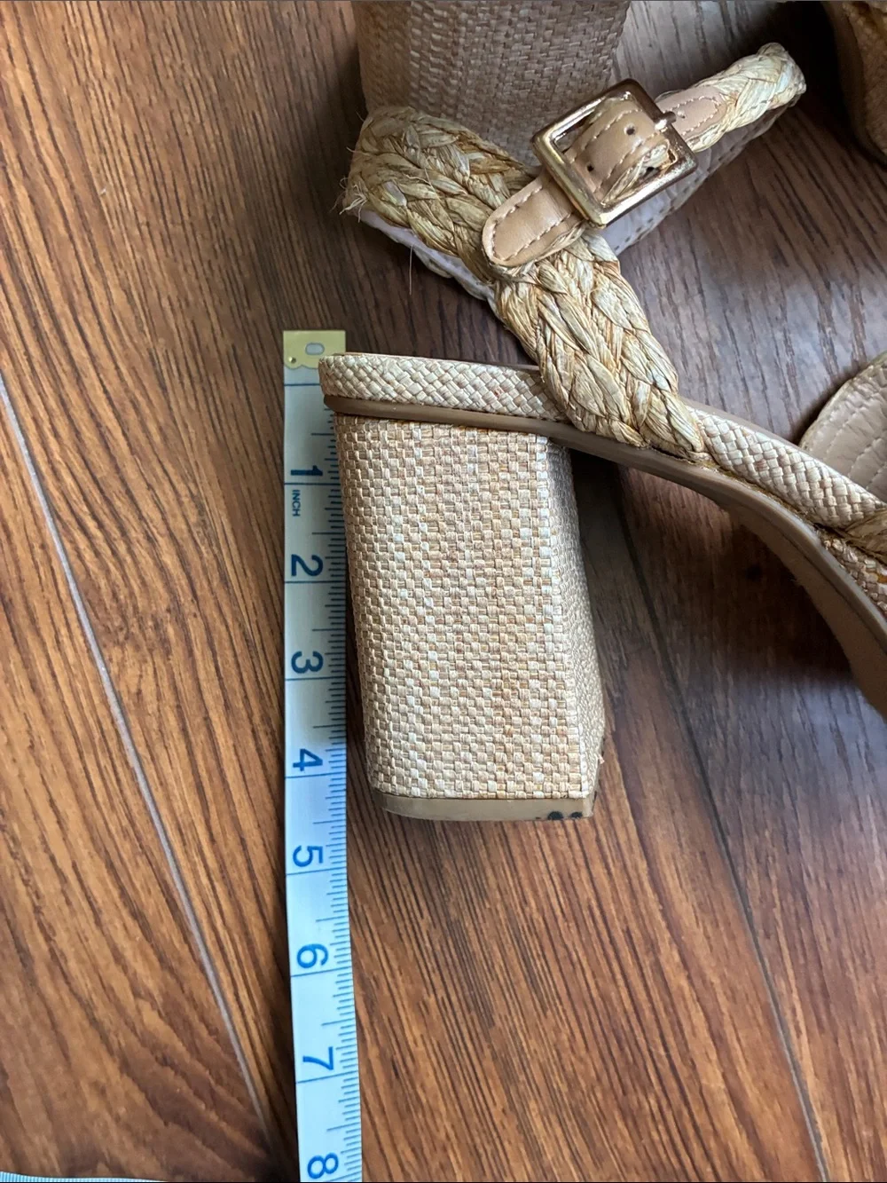 Soda Braided Woven Platform Sandals - Natural Tan